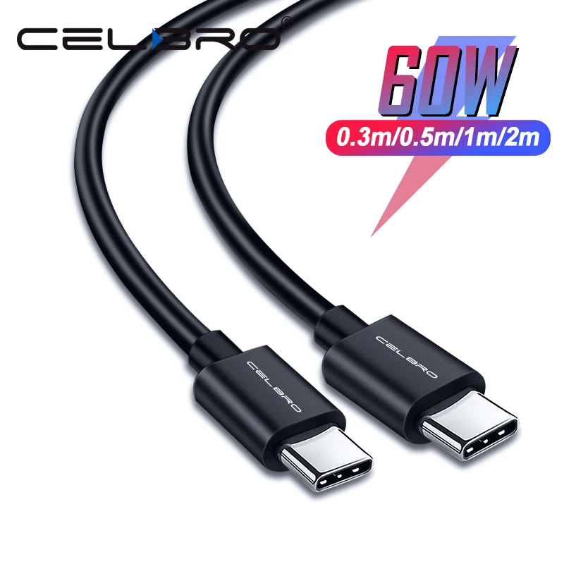 

PD 60W USB Type C to USB Type C Cable for Samsung Galaxy Note 10+ Charger PD 60W 3A Quick QC 3.0 Charge Cable for Type-C Devices