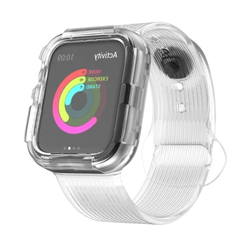 

Anti-fall case+strap for apple watch band 44mm 40mm Silicone Protector cover+bracelet for iwatch Apple watch 4 5 Accessories