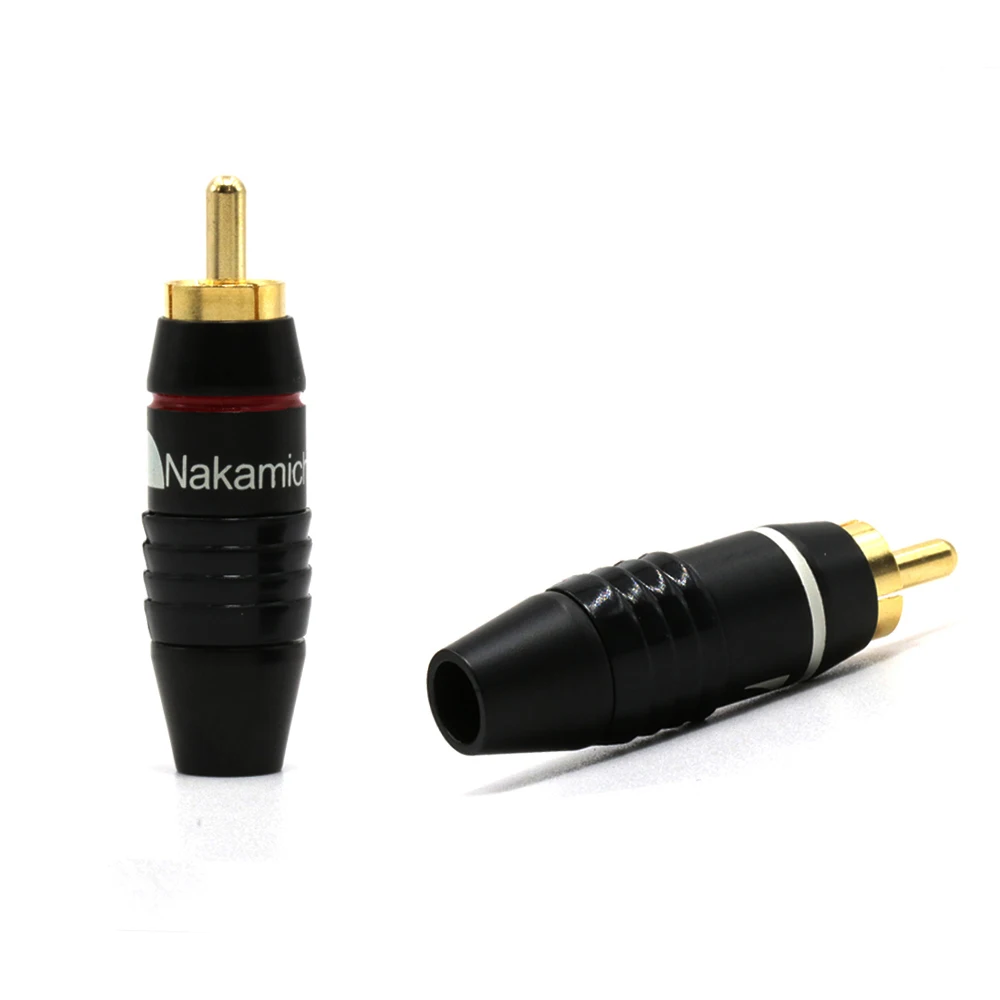 10 Pcs High Quality Nakamichi RCA Plug Solder Gold Audio Adapter Connector N0556 
