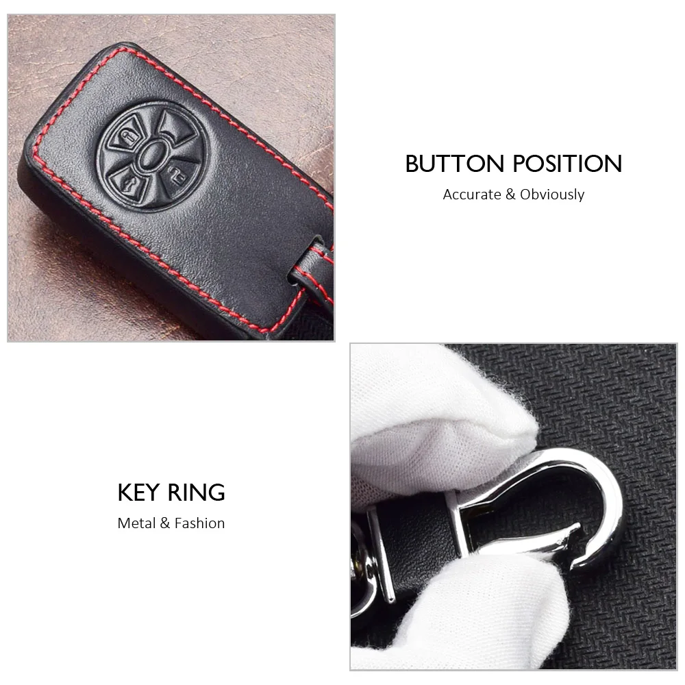 Leather Car Key Case for Toyota Belta Crown Majesta Corolla Axio Fielder Premio Allion Smart Remote Fobs Protector Cover