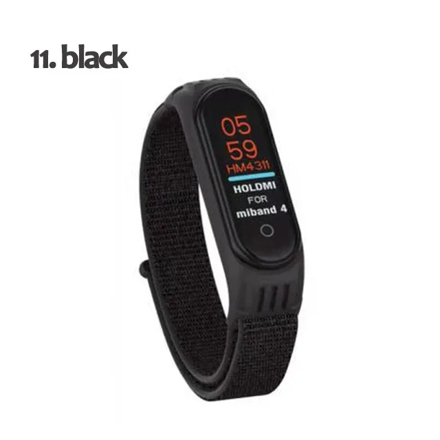 Нейлоновый ремешок для xiaomi mi band 4 ремешок браслет NFC умные часы замена xiaomi mi band 3 цветной Ремешок Браслет против потери - Цвет ремешка: 11