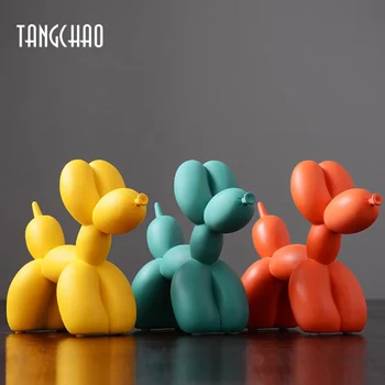 Balloon Dog Figurines For Interior Home Decor Nordic Modern Resin Animal Figurine Sculpture Statue Home Living Room Decoration 1