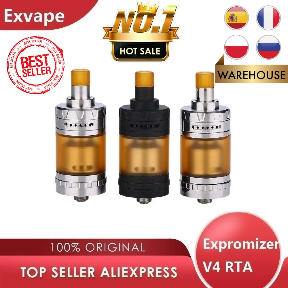 Оригинальный Exvape Expromizer V4 MTL RTA Tank с простой сборкой одной катушки и испарителем