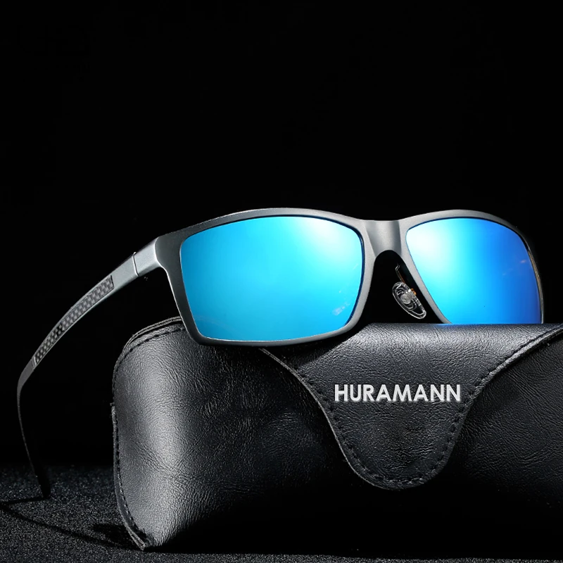 

HURAMANN Full Aluminum Magnesium Polarized Sunglasses For Men UV400 Carbon Fiber Foot Wire Accessories Sun glasses gafas de sol