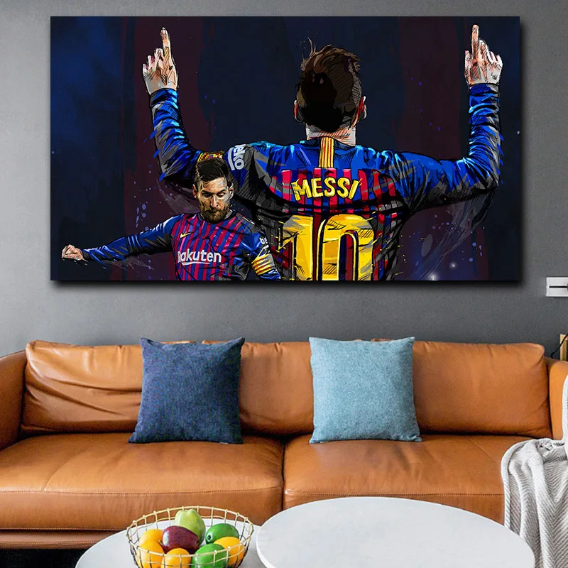 Настенная картина с изображением футбольного игрока Messi плакаты и принты Cuadros для