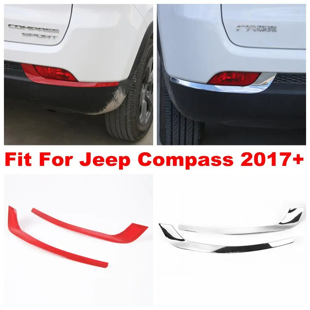 

For Jeep Compass 2017 - 2020 Rear Fog Lights Eyebrow Bumper Tail Bar Cover Molding Trim Protection Strip Exterior Accessories