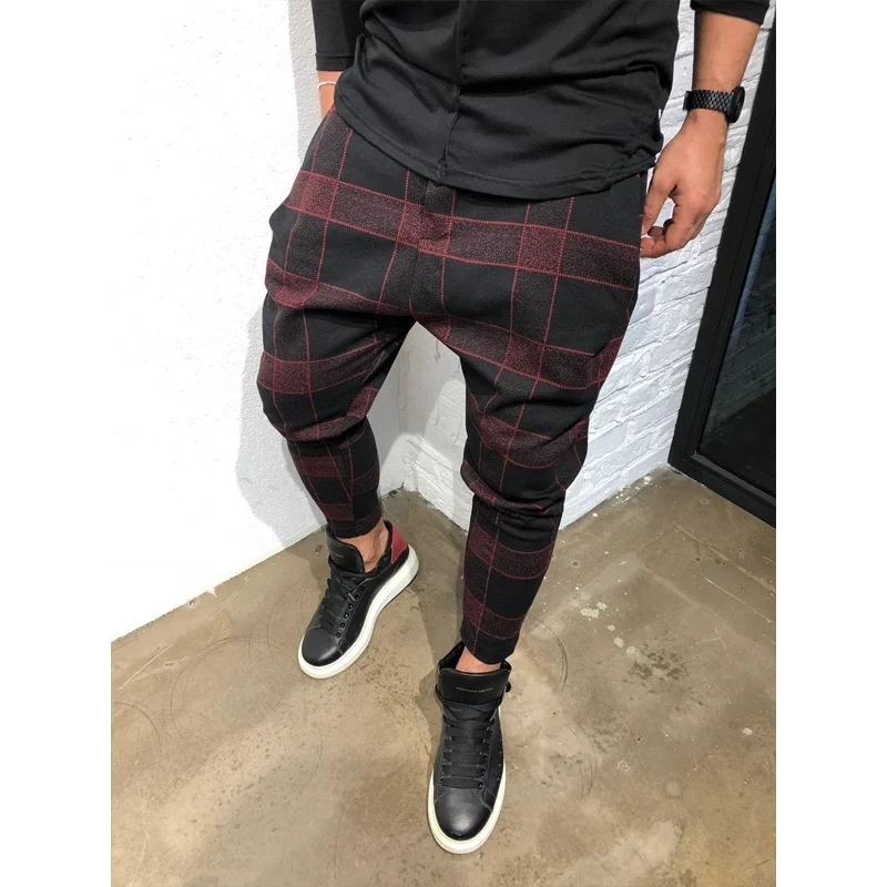 plaid jogger pants mens