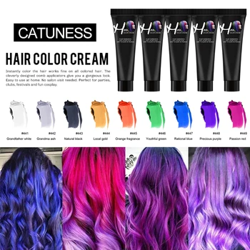 

DIY color Hair Dye Professional one time hair color waterproof colorful Silver Grey mascara Non-toxic color hair wax mud Cream