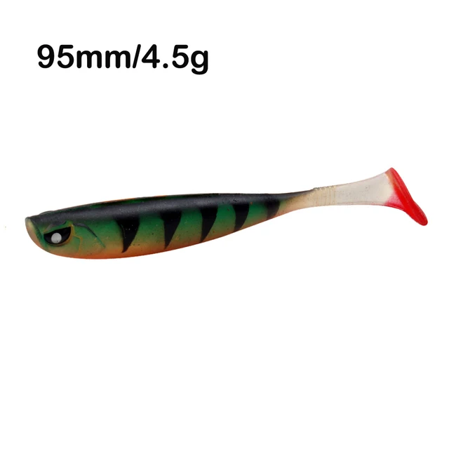 3pcs/lot Soft Fishing Lure 13/9.5cm 10/4.5g  Silicone Bait Shad Worms Bass Pike Minnow Swimbait Rubber Fish Lure High Quality I 4.5G