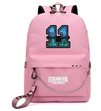 12 Stranger Things USB Backpack women pink Shoulder Bag Student's School Book Bags Fans Travel Bags Laptop bag Bagpack - Цвет: 12