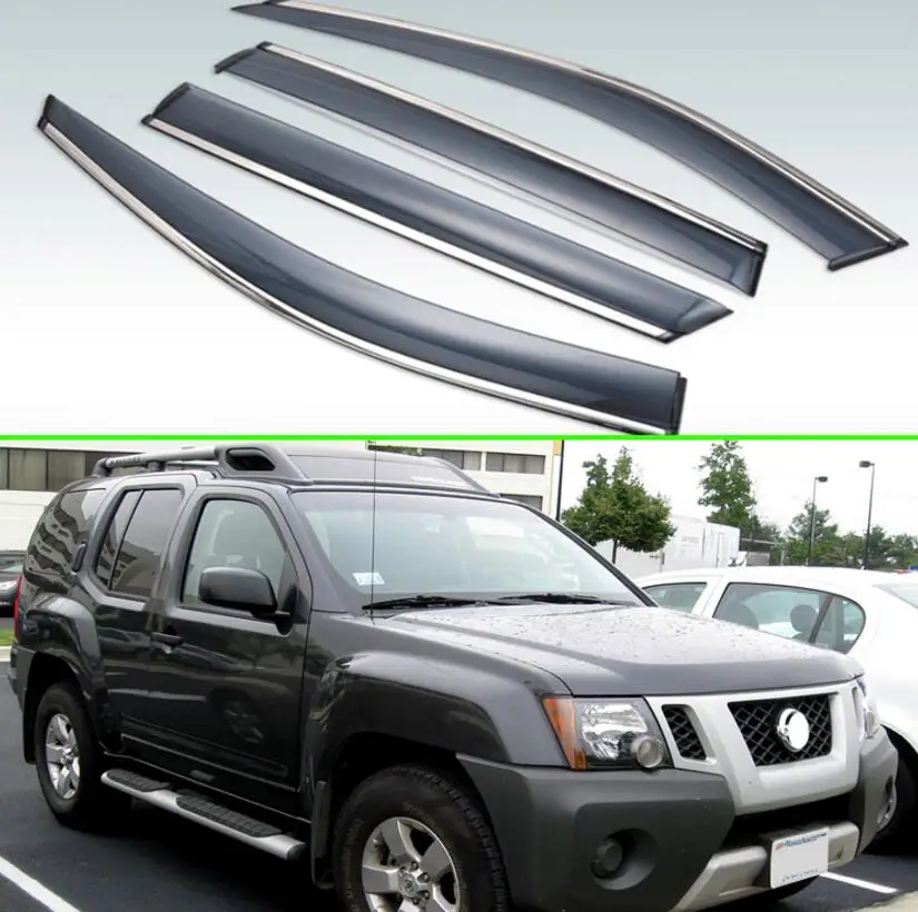 

For Nissan Xterra N50 2005-2015 Plastic Exterior Visor Vent Shades Window Sun Rain Guard Deflector 4pcs