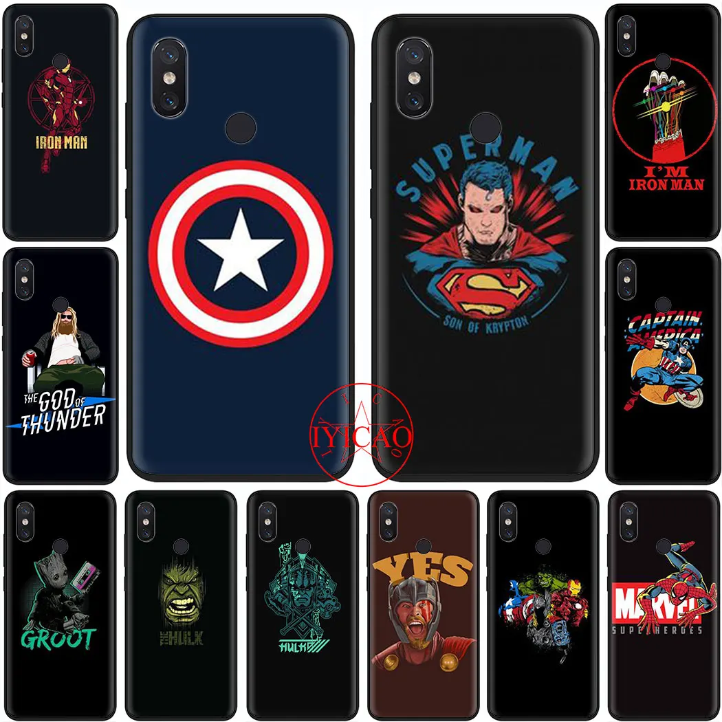 funny marvel Soft Silicone Phone Case Cover for Redmi Note 4X 5A Prime 6 7 8 Pro 8T | Мобильные телефоны и аксессуары