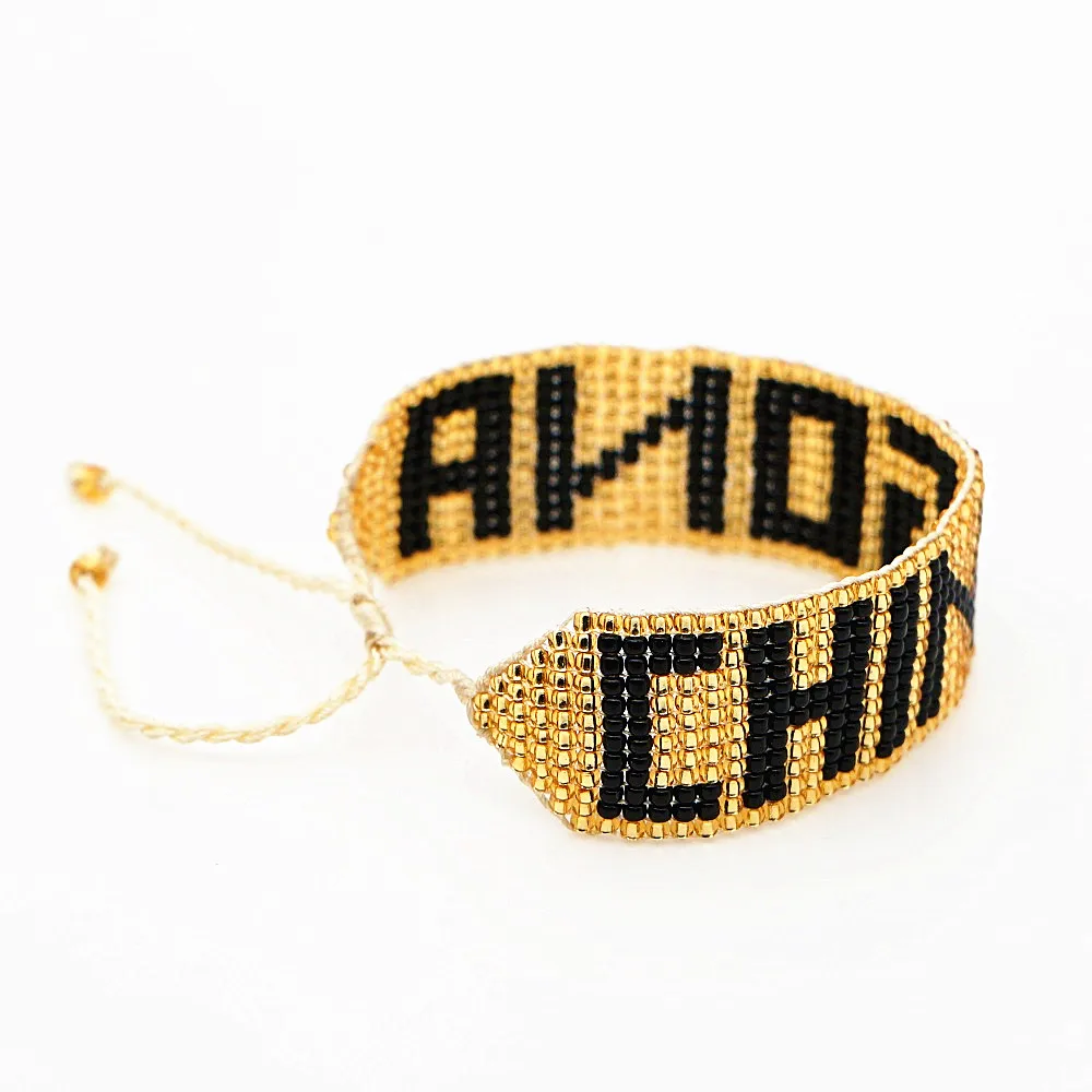 Go2boho CHINGONA-power Letter Pulseras Mujer Moda MIYUKI браслет мексиканский мужской браслет, женская бижутерия ручной работы ткацкий станок лето