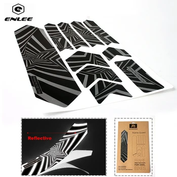 

ENLEE 3D 2PC MTB Bike Stickers Reflective Waterproof Anti-Skid Frame Protection Stickers Wear-Resistant Removeable Cycling Parts