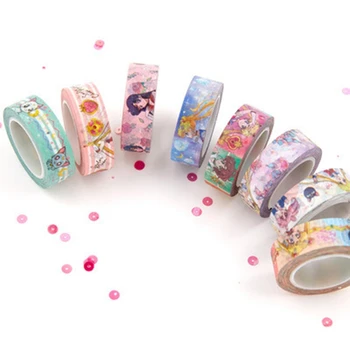 

Cartoon Sailor Moon Girl Cat Washi Paper Tape Adhesive Tape DIY Scrapbooking Sticker Label Masking Tape