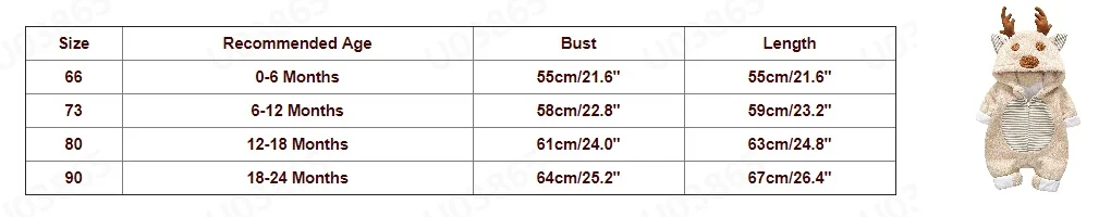 Infant Baby Christmas Cartoon Clothes Newborn Baby Boys Girls 3D Deer Jumpsuit Pajamas Toddler Kids Winter Warm Fashion Clothes