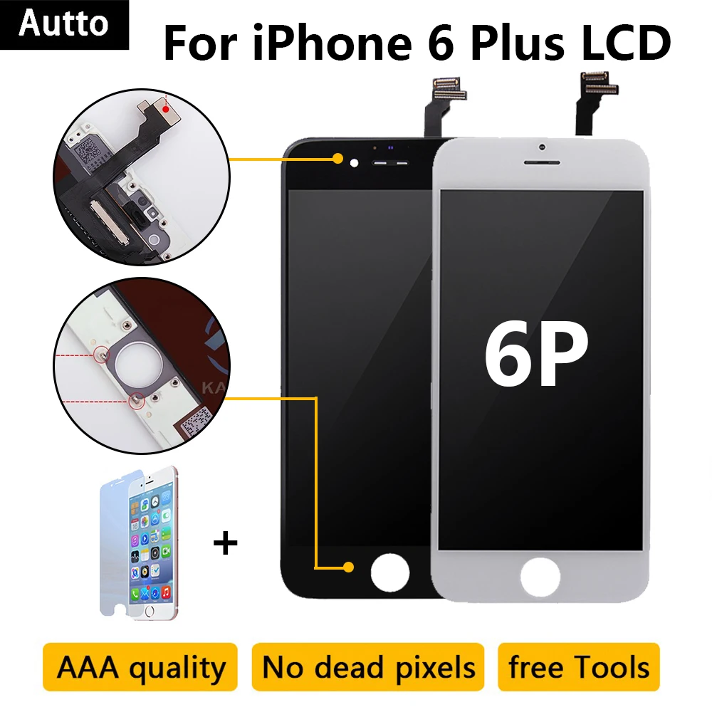 10 шт./лот качество AAA для iPhone 6 plus ЖК-дисплей экран с сенсорным стеклом дигитайзер
