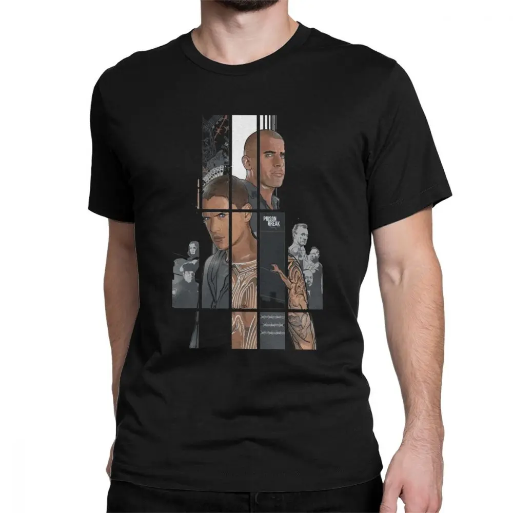 Мужские футболки серии Prison Break хлопковые топы винтажные с коротким рукавом и