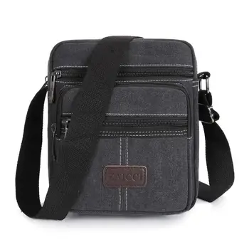 

Canvas Shoulder Bag for Men Crossbody Messenger Bag Casual Sling Bag Simple Classic Style Multi Pockets Big Capacity Bag for Men