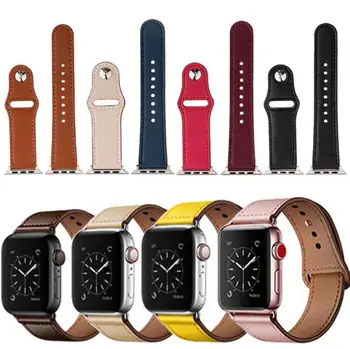 

2020 Hot sale New Genuine leather loop strap for apple watch band 5 4 42mm 38mm watchband for iwatch 44mm 40mm 3/2/1 bracelet