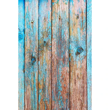 

5x7ft Photography Blue Fade Texture Plank wood board floor Background Vinly Cloth Wall Decor Baby Birthday Party