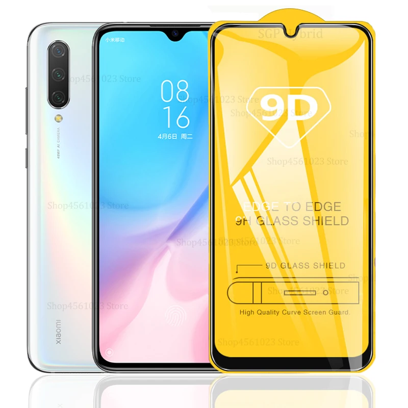 

For Xiaomi Mi A3 Lite Mi A3Lite 9D Screen Protector Toughened Glass on the For Xiaomi Mi CC9 e CC9e Full Cover Protective Glass