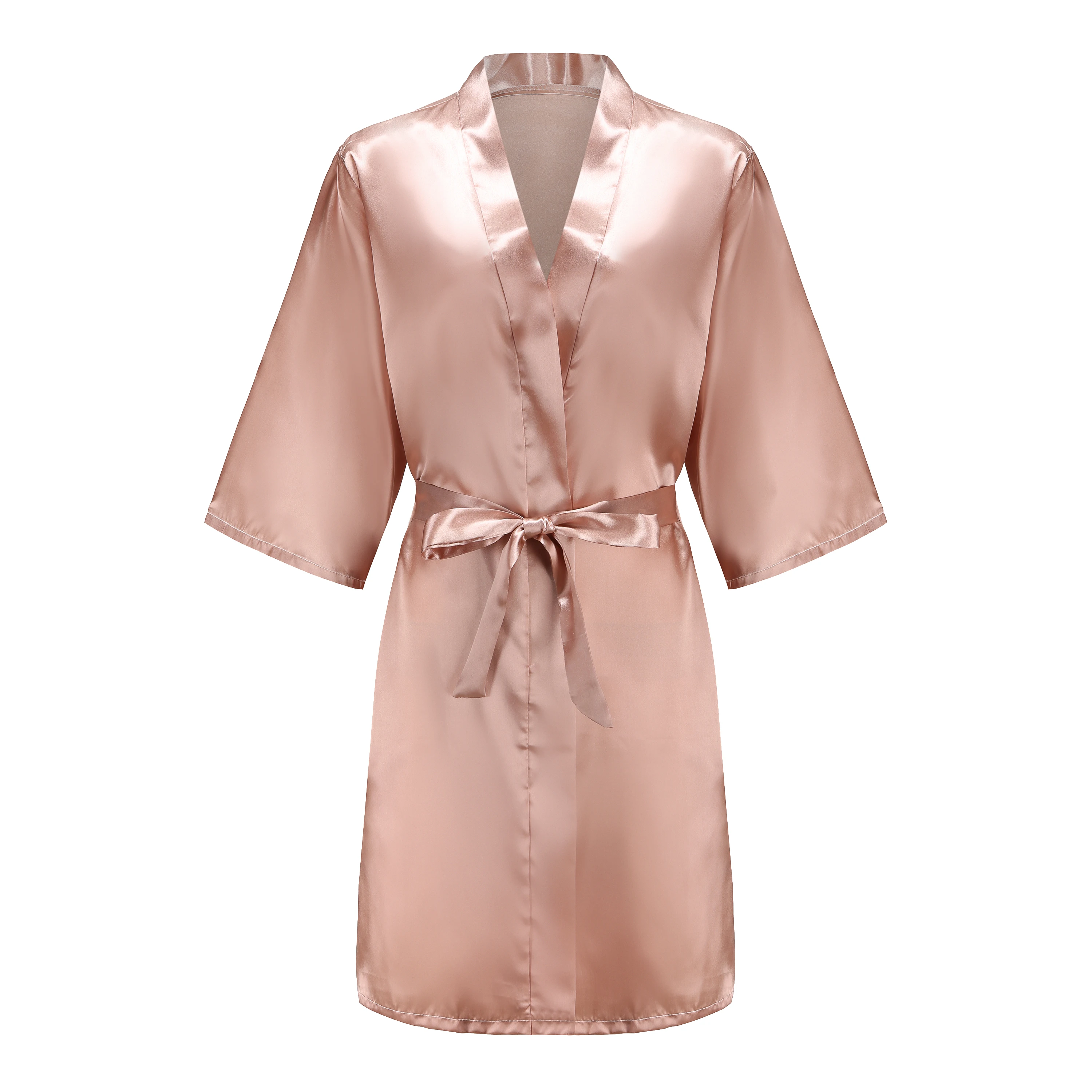 Satin Robe Female Intimate Lingerie Sleepwear Silky Bridal Wedding Gift Casual Kimono Bathrobe Gown Nightgown Sexy Nightwear - 6