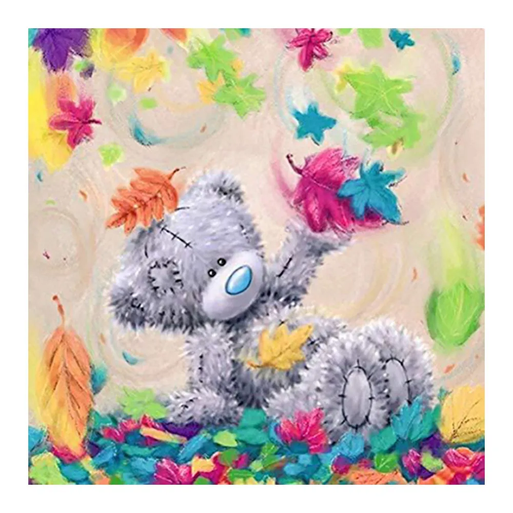 

cartoon teddy bear Moge Diamond Painting Full Round New DIY Toy sticking drill cross stitch 5D embroidery simple home decorative