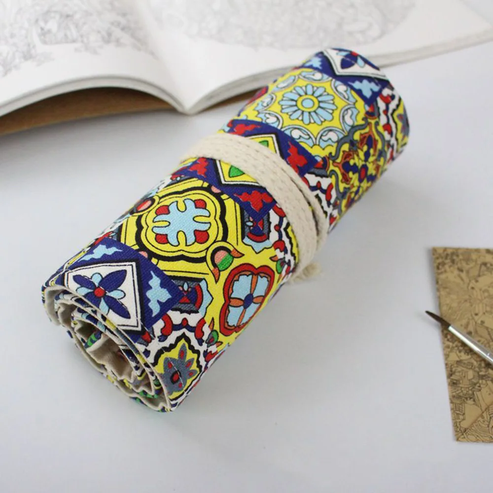 Wonderful Roll Pencil Case for Girls Boys School Pencilcase Big 36/48/72 Holes Penal Cute Pen Bag Large Cartridge Stationery Kit