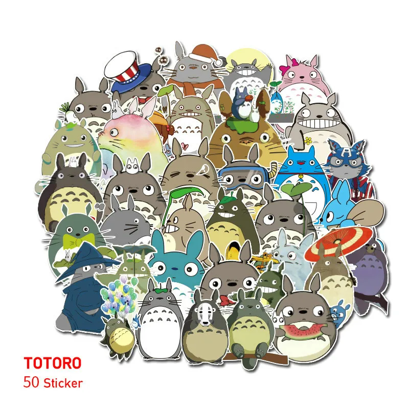 Смешанные Мультяшные игрушечные наклейки Totoro 50 шт. стильные для