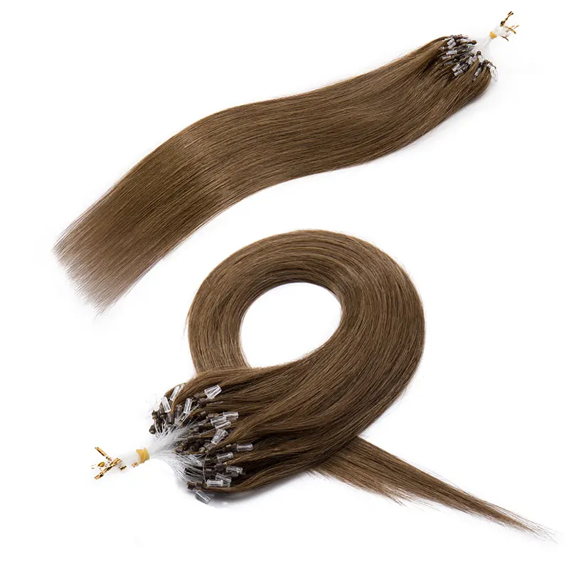 SEGO 16" 18'' 20'' 22''24" Straight Micro Bead Hair Extensions Non-Remy Micro Loop Ring 100% Human Hair 0.5G/S 100PCS