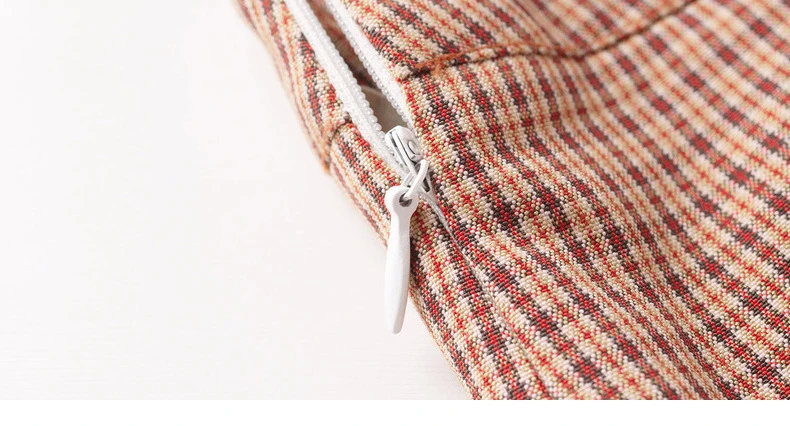 INMAN 2020 Autumn New Arrival Retro Style Vintage Check Button Asymmetrical Pleated Skirt