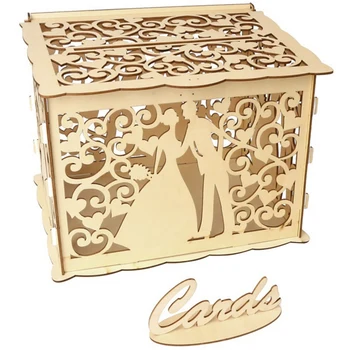 

Hollow Design Diy Wedding Card Box With Lock And Card Sign Gift Card Diy Rustic Hollow Wedding Money Box Wedding Anniversary