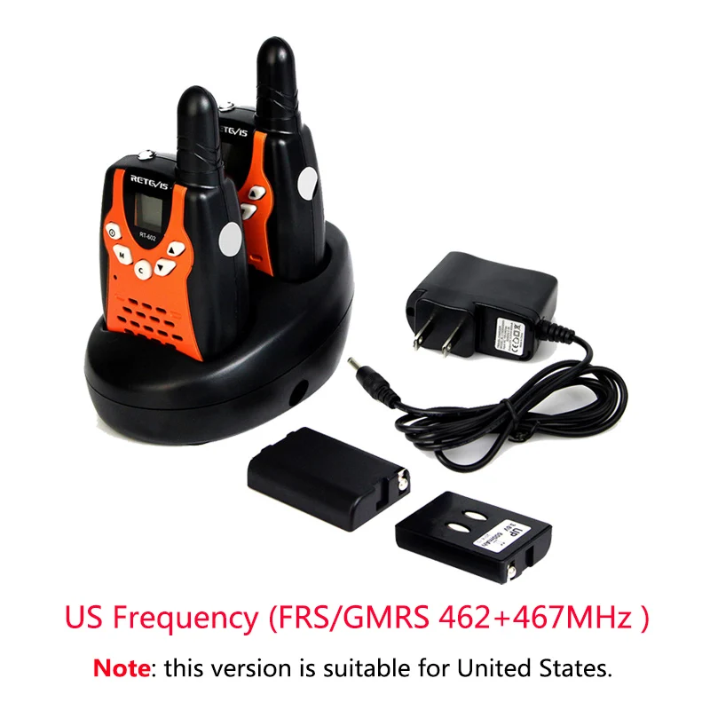 US Frequency FRS 2 шт перезаряжаемая рация для детей Retevis RT602 Walky Talky для детей 0,5 Вт PMR Talkie-рация с батареей Рождественский подарок - Цвет: US Frequency FRS
