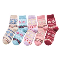 5 пар, женские зимние носки, Осенние, Ретро стиль, искусственная шерсть, повседневные, дышащие, Нескользящие, мягкие, эластичные, подарок, винтажные, толстые, теплые, милые