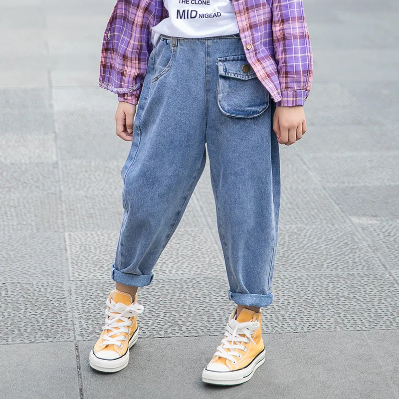 

Jeans for Kids Denim Pants Autumn Teenage Jeans for Girls Pants 10 12 Years Elastic Waist Children Trousers Pantalon
