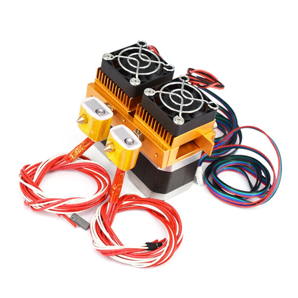 0,4 мм MK8 двойной экструдер сопел Горячий Конец подача пресс печатающая головка Металл 12V40W нагревательный стержень для 1,75 мм ABS/PLA 3d принтер поставки