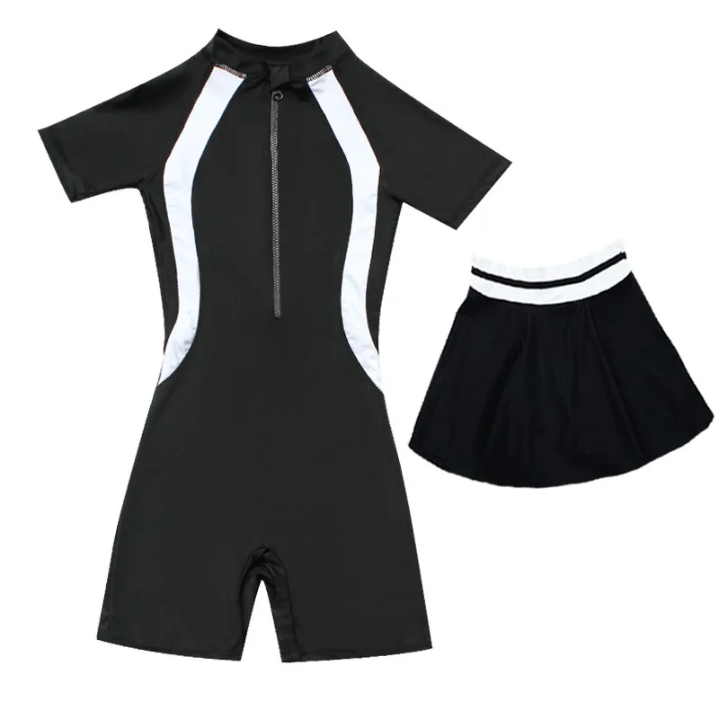 2020 Child Swimwear Girls Swimwear Boxers One Piece Swimming Suit Skirt ...
