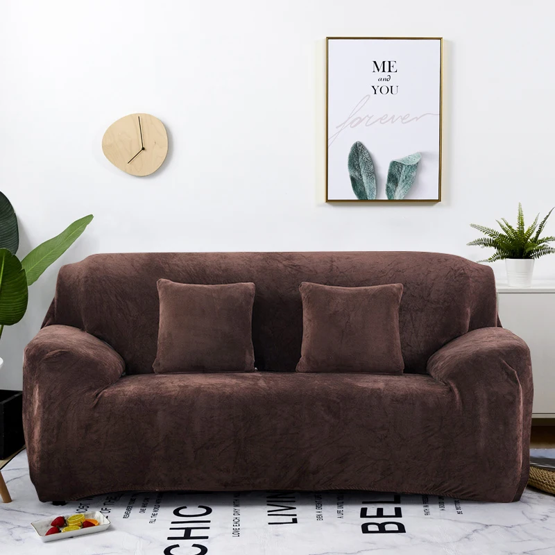 thick plush fabirc sofa cover set 1/2/3/4 seater elastic couch covers for living room slipcover chair towel 1PC | Дом и сад