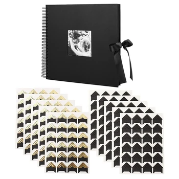 

10Pcs Sheets Photo Corners Self Adhesive Stickers, for Diy Scrapbook Albums & 1Pcs 12X12 Inch Scrapbook Photo Album with Photo O