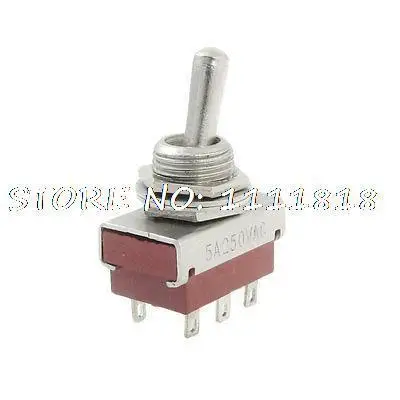 

3 Pcs AC 250V 5A 6 Pins DPDT ON/ON 2 Way 6 Solder Lug Terminals Toggle Switch