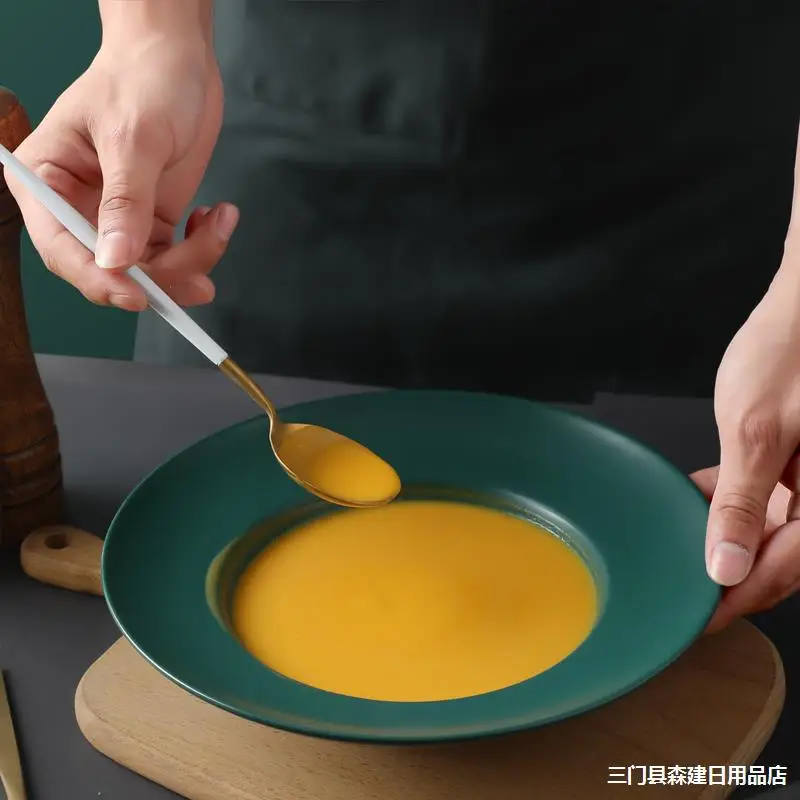 

European pasta plate Nordic ceramic tableware straw hat pasta bowl pasta home plate