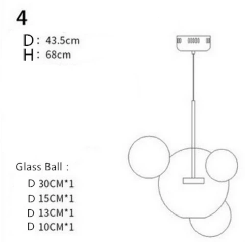 Современный светодиодный подвесной светильник из прозрачного стекла с шариковыми шариками для внутреннего освещения, подвесной светильник