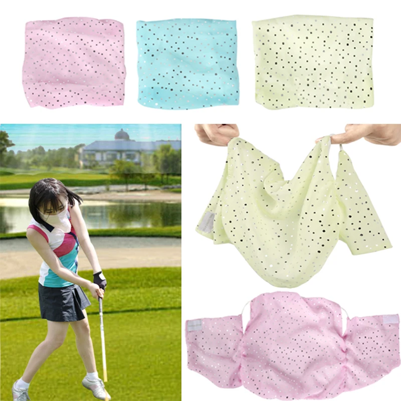 Practical Cotton Yarn 3color Ice Silk Mask Movement Golf Towel Sun Mask Washcloth Protection Neck Face Golf Mask Sports