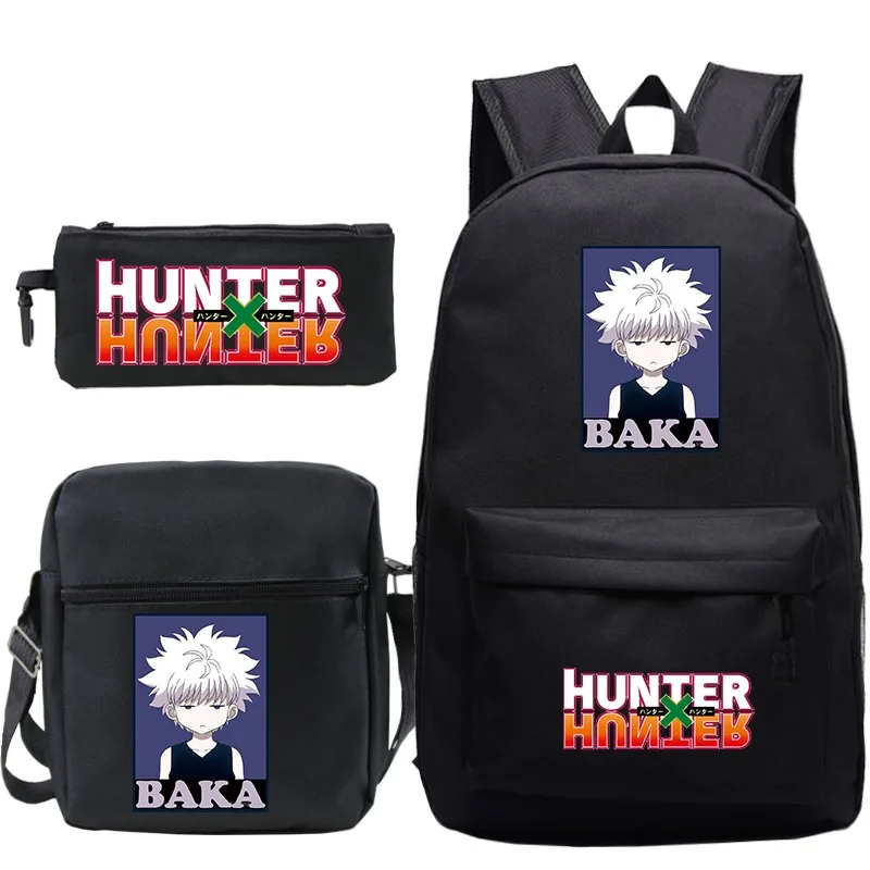 Рюкзак для книг в стиле аниме HUNTER X BAKA школьные ранцы девочек-подростков Черный