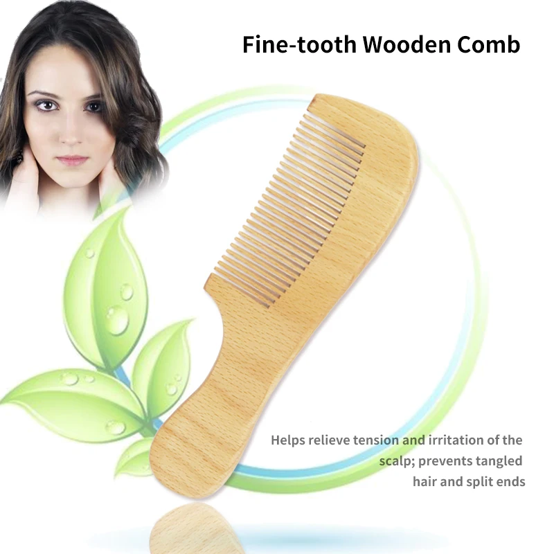 

High Quality Fine Tooth Wooden Comb For Hair Anti-Static Head Massage Care Bamboo Health Comb Hair Styling Tools