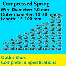 Ressort de Compression ressort de rétraction diamètre de la ligne de ressort 2.0mm, diamètre externe 10-30mm, longueur 15mm-100mm