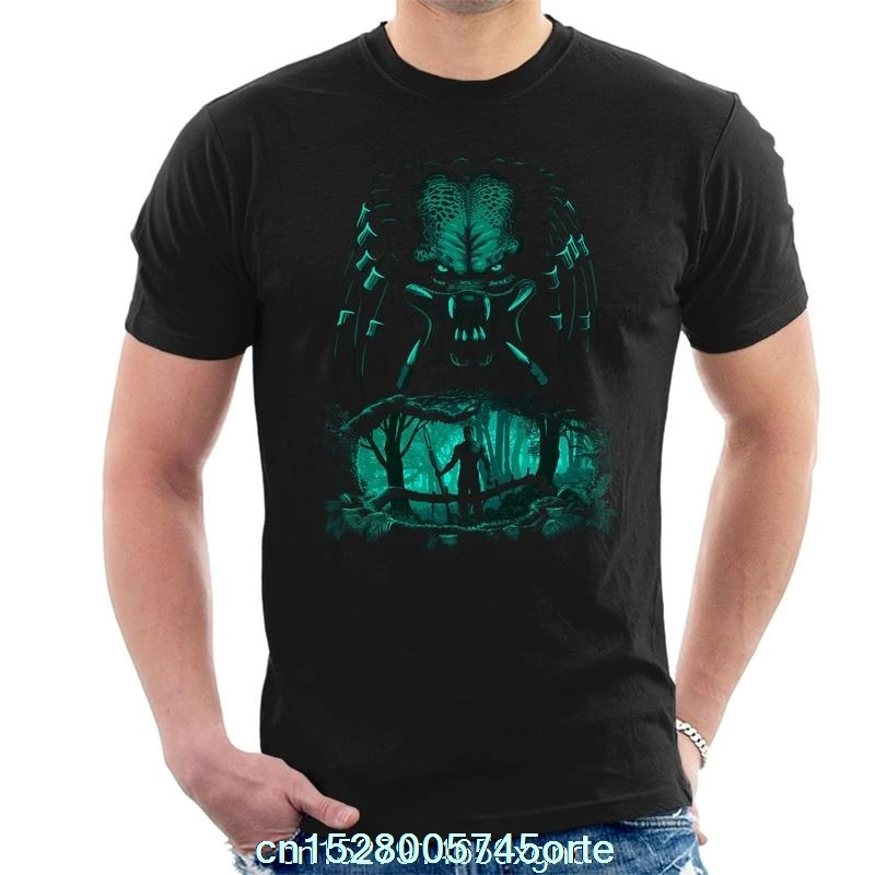 С принтом забавная футболка 2020 camiseta Хищник джунглей лицом к лицу Для мужчин