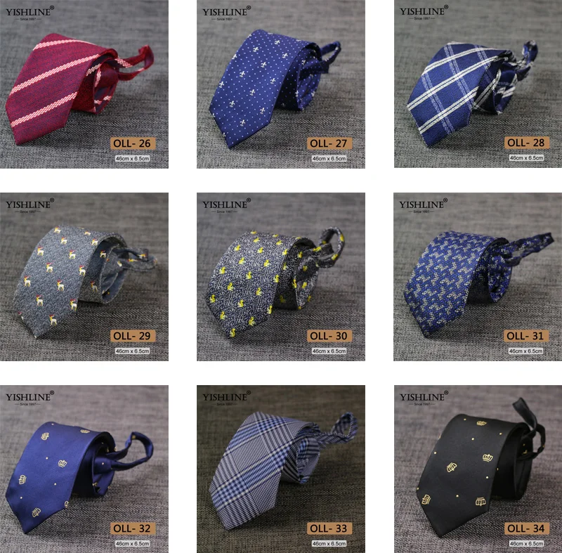Набор 9 шт. YISHLINE мужские галстуки на молнии, тонкие галстуки на шею, 2,56 дюймов, Мультяшные буквы, полосатый галстук, ленивые Галстуки, легко Завязывающийся галстук для свадебной вечеринки - Цвет: OJ65-9P4