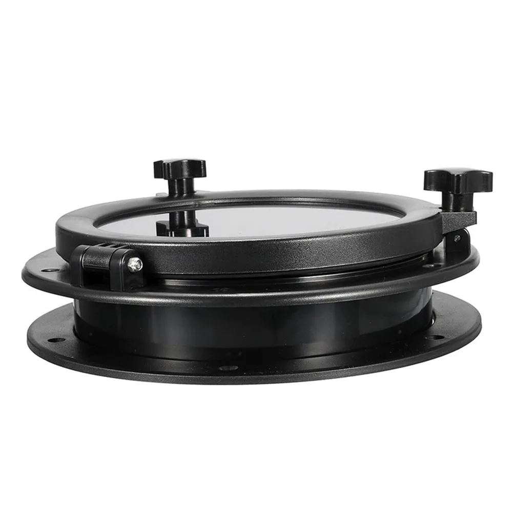 

21cm Accessories Round Opening Car ABS Durable Universal Hatch Window Replacement Black Pre Drilled Boat Porthole Easy Install